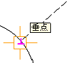 円弧に対する垂点