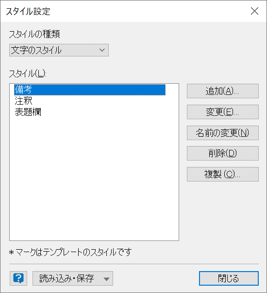 スタイル設定